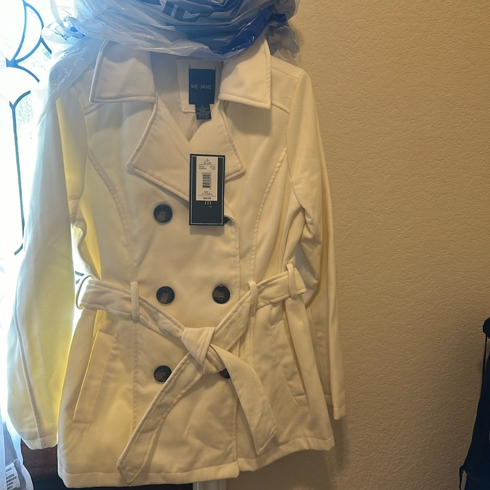 White pea coat NWT